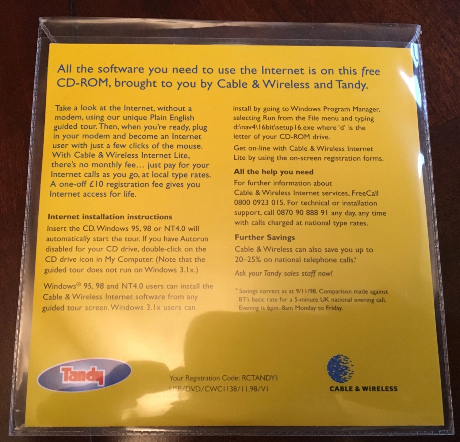 Internet CD Back
